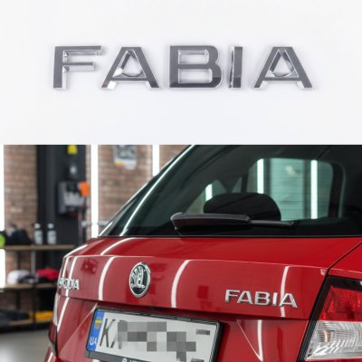 Шильдик емблема на багажник FABIA для SKODA, Фабія для Шкода хром