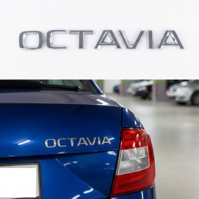 Шильдик емблема на багажник OCTAVIA для SKODA, Октавія для Шкода хром
