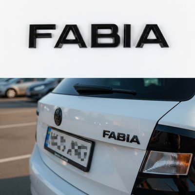 Шильдик емблема на багажник FABIA для SKODA, Фабія для Шкода чорний