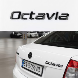 Шильдик емблема на багажник OCTAVIA для SKODA, Октавія для Шкода чорний