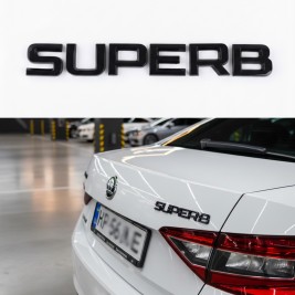 Шильдик емблема на багажник SUPERB для SKODA, Суперб для Шкода чорний