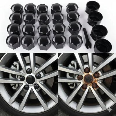 Колпачки на колесные болты 19мм комплект 20 шт Черные Защитные накладки крышки болтов для литых дисков