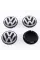 Ковпачки заглушки на литі диски VW Фольксваген 70 мм чорні, хром лого 7L6601149B Т4 Т5 Туарег