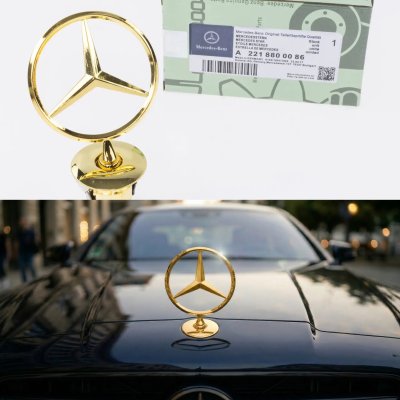 Емблема приціл Mercedes значок в капот Мерседес A2108800186 золотий
