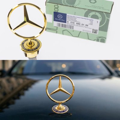 Емблема приціл Mercedes значок в капот Мерседес A2108800186 золотий