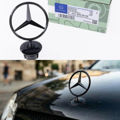 Емблема приціл Mercedes значок в капот Мерседес A2108800186 чорний глянцевий