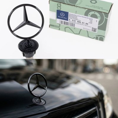 Емблема приціл Mercedes значок в капот Мерседес A2108800186 чорний глянцевий