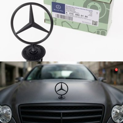 Емблема приціл Mercedes значок в капот Мерседес A2108800186 чорний матовий