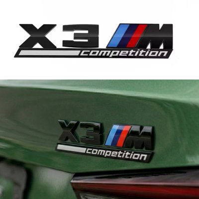Металева емблема (логотип) X3M COMPETITION BMW (БМВ) шильдик на багажник Чорний 17 x 3.7см