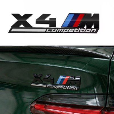 Металева емблема (логотип) X4M COMPETITION BMW (БМВ) шильдик на багажник Чорний 17 x 3.7см