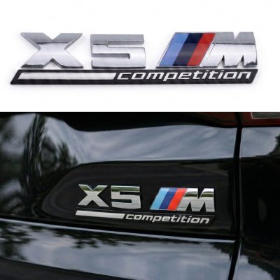 Металева емблема (логотип) X5M COMPETITION BMW (БМВ) шильдик на багажник Хром 17 x 3.7см)