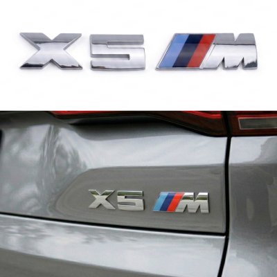 Металева емблема (логотип) X5M BMW (БМВ) шильдик на багажник Хром 17 x 2.7см