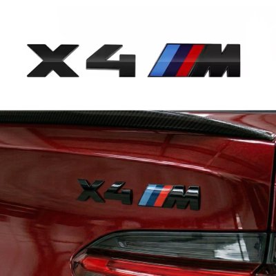 Металева емблема (логотип) X4M BMW (БМВ) шильдик на багажник Чорний 17 x 2.7см
