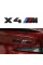 Металева емблема (логотип) X4M BMW (БМВ) шильдик на багажник Чорний 17 x 2.7см