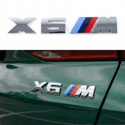 Металева емблема (логотип) X6M BMW (БМВ) шильдик на багажник Хром 17 x 2.7см