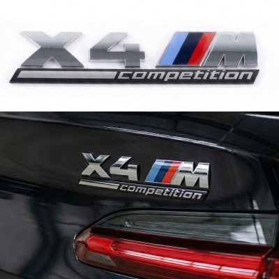Металева емблема (логотип) X4M COMPETITION BMW (БМВ) шильдик на багажник Хром 17 x 3.7см)