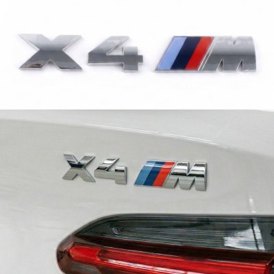 Металева емблема (логотип) X4M BMW (БМВ) шильдик на багажник Хром 17 x 2.7см