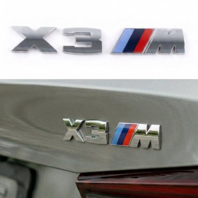 Металева емблема (логотип) X3M BMW (БМВ) шильдик на багажник Хром 17 x 2.7см