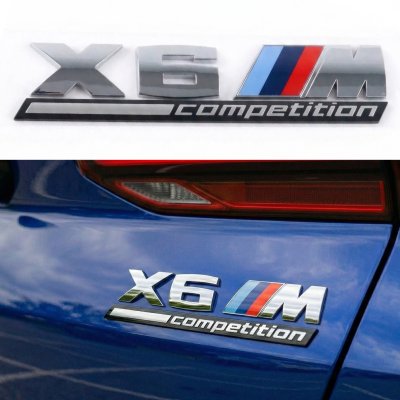 Металева емблема (логотип) X6M COMPETITION BMW (БМВ) шильдик на багажник Хром 17 x 3.7см)