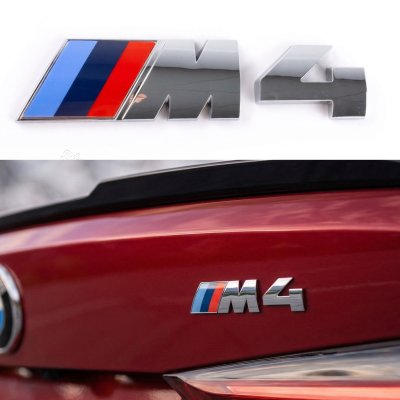 Metal emblem (logo) M 4 BMW (BMW) nameplate on the trunk Chrome 8.9 x 2.9 cm