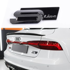 Емблема, значок, наклейка AUDI S-line Ауді Хром чорний