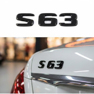 Шильдик надпись багажника S63 Mercedes-Benz Мерседес S63 Чорний