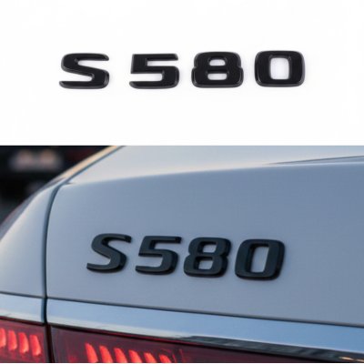 Шильдик надпись багажника S580 Mercedes-Benz Мерседес С580 Чорний