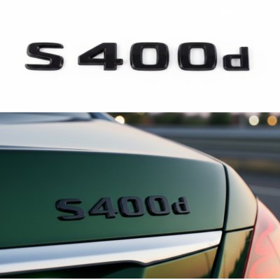 Шильдик надпись багажника S400d Mercedes-Benz Мерседес С400д Чорний