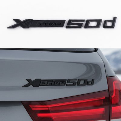Шильдик Емблема Напис BMW XDrive 50d для БМВ, Хдрайв 50д чорний