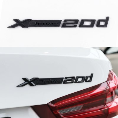 Шильдик Емблема Напис BMW XDrive 20d для БМВ, Хдрайв 20д чорний