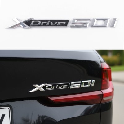 Шильдик Емблема Напис BMW XDrive 50i для БМВ, Хдрайв 50і хром