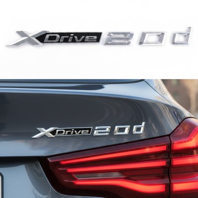 Шильдик Емблема Напис BMW XDrive 20d для БМВ, Хдрайв 20д хром