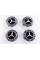 Caps plugs for alloy wheels Mercedes Benz Mercedes 75 mm black, chrome emblem A1714000025