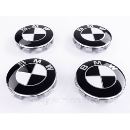 Caps (plugs) for alloy wheels BMW (BMW) 68 mm Black and white (36136783536) set