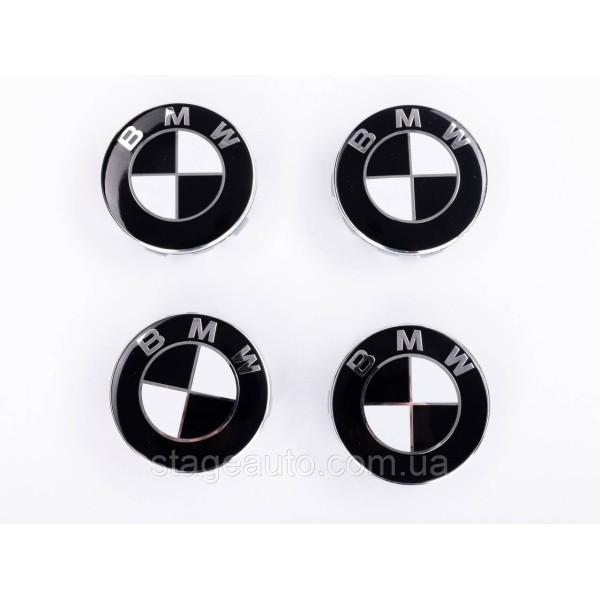 Caps (plugs) for alloy wheels BMW (BMW) 68 mm Black and white (36136783536) set