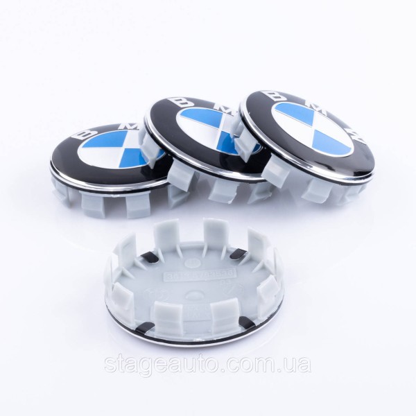 Caps (plugs) for alloy wheels BMW (BMW) 68 mm. Classic white blue (36136783536) set