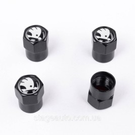 Protective caps for Skoda nipples 4 pcs with logo 4 pcs Black