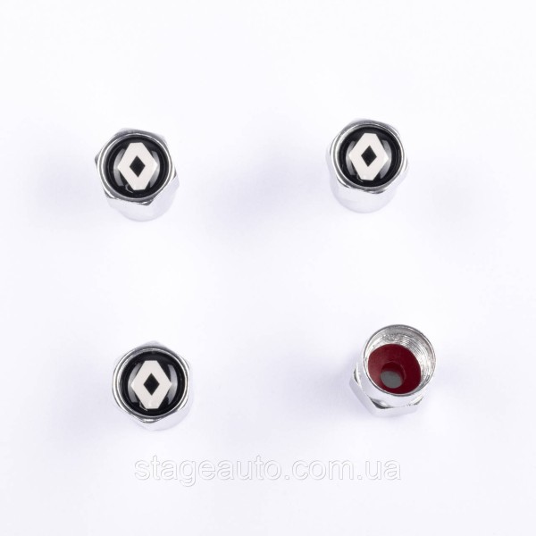 Protective caps for Renault valve nipples 4 pcs Chrome