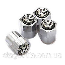 Caps on valve nipples with Volkswagen logo