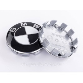 Cap (plug) for alloy wheel BMW (BMW) 68 mm Black and white (36136783536)