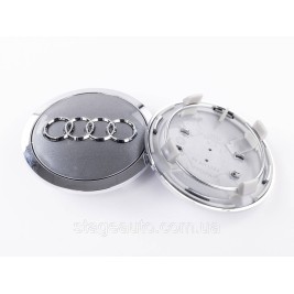 Caps plugs for alloy wheels Audi Audi 69 mm Gray with chrome rim 4B0601170A