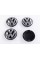 Caps plugs for alloy wheels VW Volkswagen 56 mm black, chrome logo 1J0601171 set