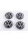 Caps plugs for alloy wheels VW Volkswagen 56 mm black, chrome logo 1J0601171 set