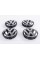 Caps plugs for alloy wheels VW Volkswagen 56 mm black, chrome logo 1J0601171 set