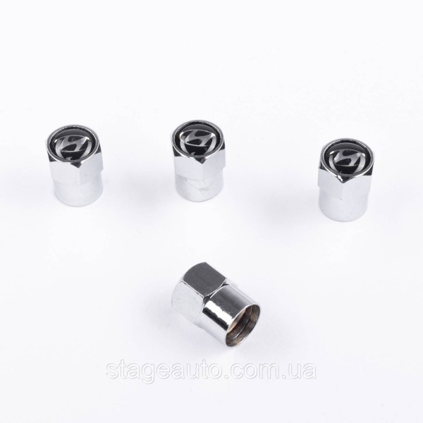 Protective caps for valve stems Hyundai 4 pcs Chrome