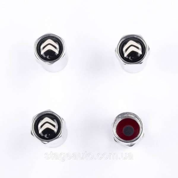 Protective caps on valve nipples Citroen Citroen 4 pcs Chrome