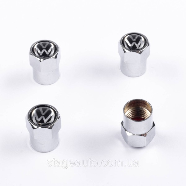 Protective caps for valve stems VW Volkswagen Volkswagen 4 pcs Chrome