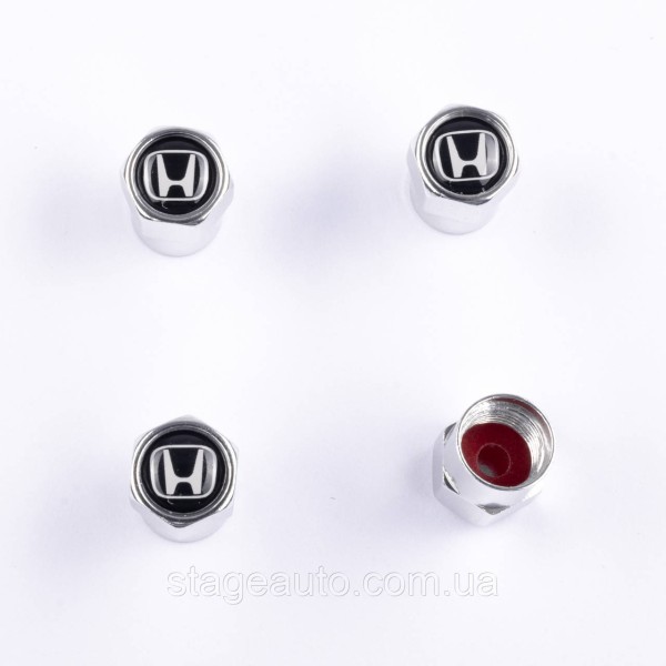 Protective caps for valve stems Honda Honda 4 pcs Chrome