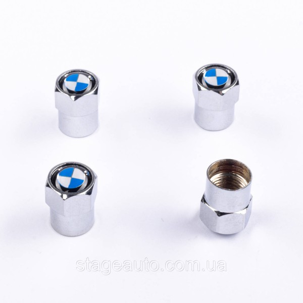 Protective caps for BMW valve stems 4 pcs Classic Chrome