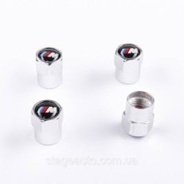Protective caps for BMW nipples BMW M-style 4 pcs Small logo Chrome